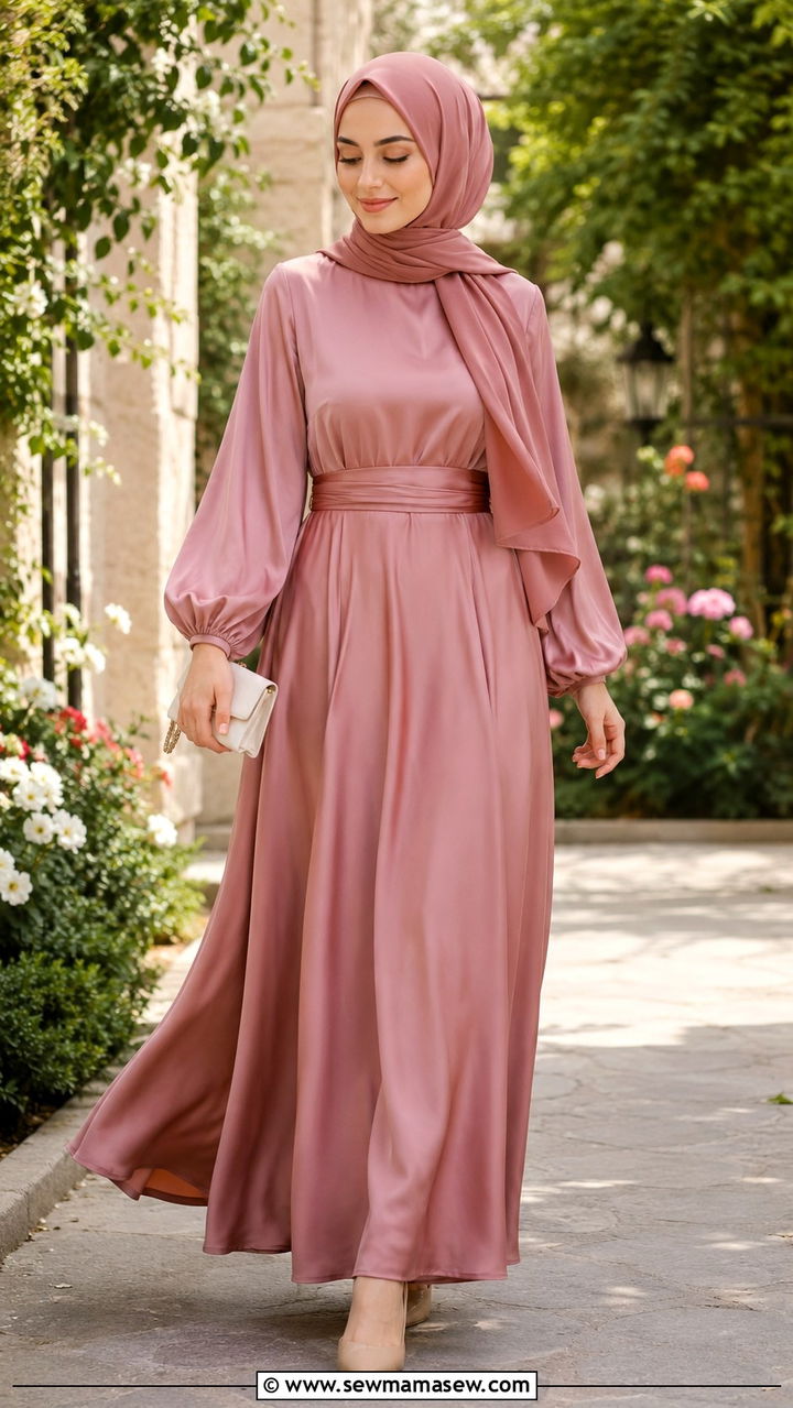 Modest Eid Maxi Dress With Bishop Sleeves - 30 Modest Eid outfit ideas