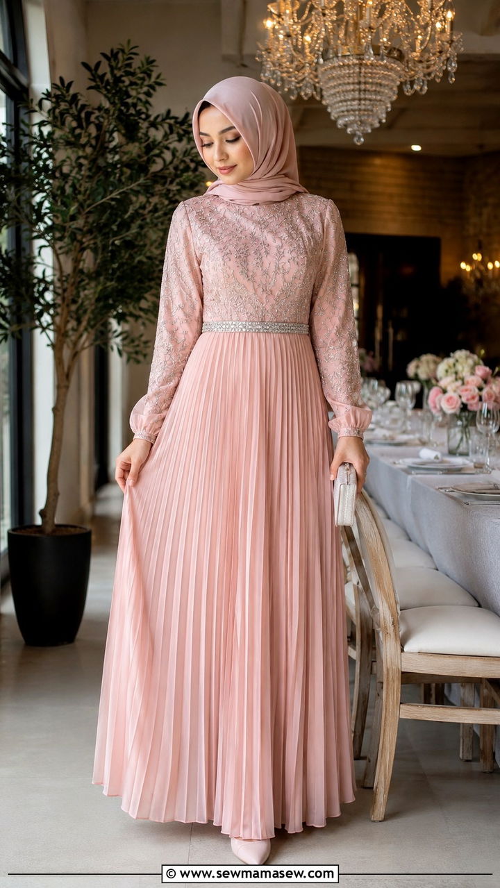 Modest Eid Maxi Skirt With Embroidered Top - 30 Modest Eid outfit ideas
