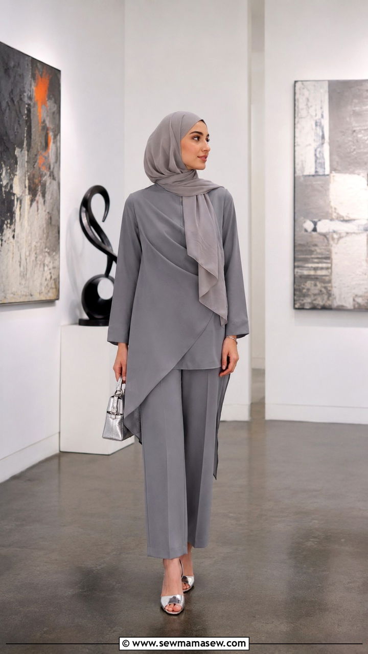 Modest Eid Monochrome Grey Co Ord Set - 30 Modest Eid outfit ideas