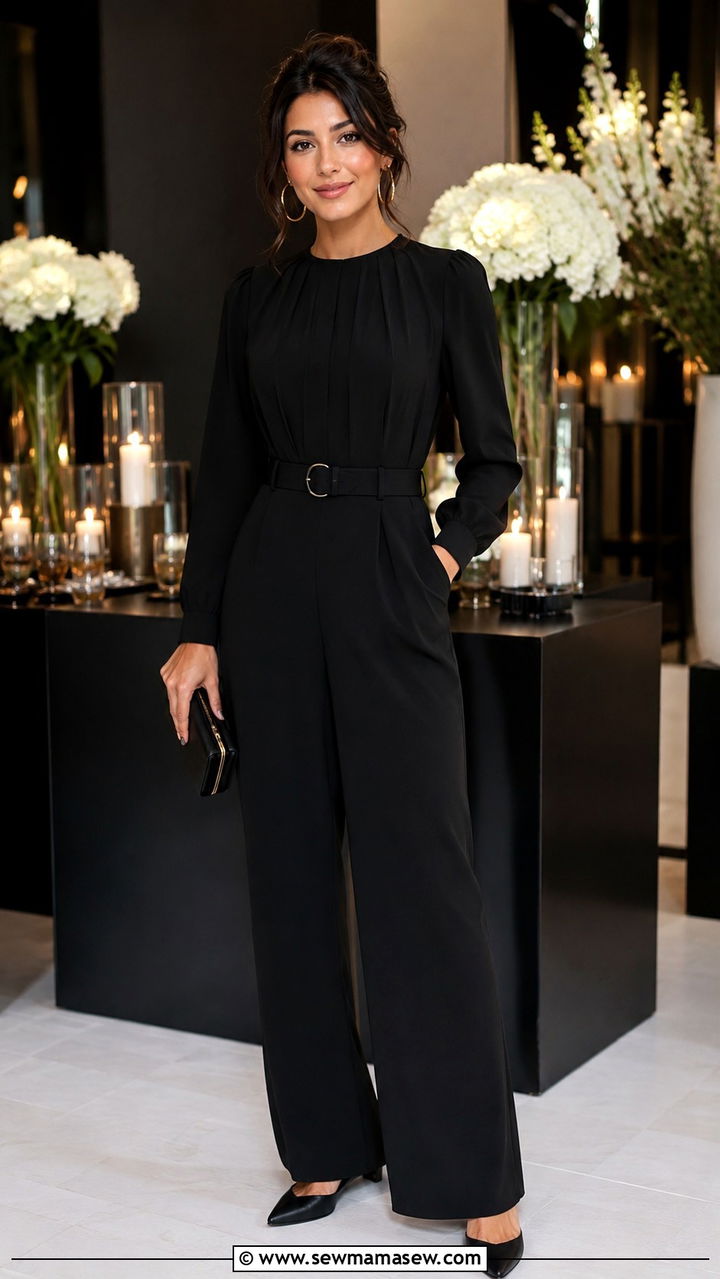 Modest Jumpsuit with Belt - 25 outfit ideas for modest women