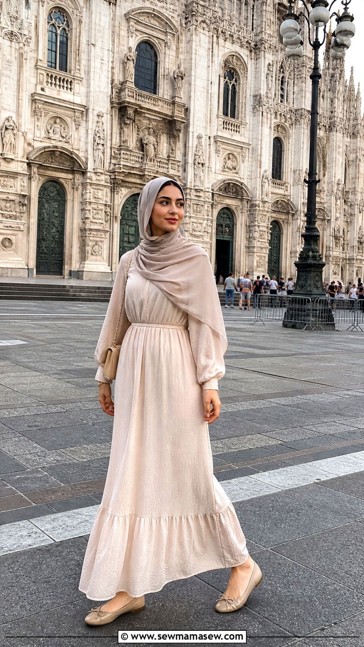 Modest Maxi Dress With Lightweight Scarf Mexico - 40 Mexico outfit ideas