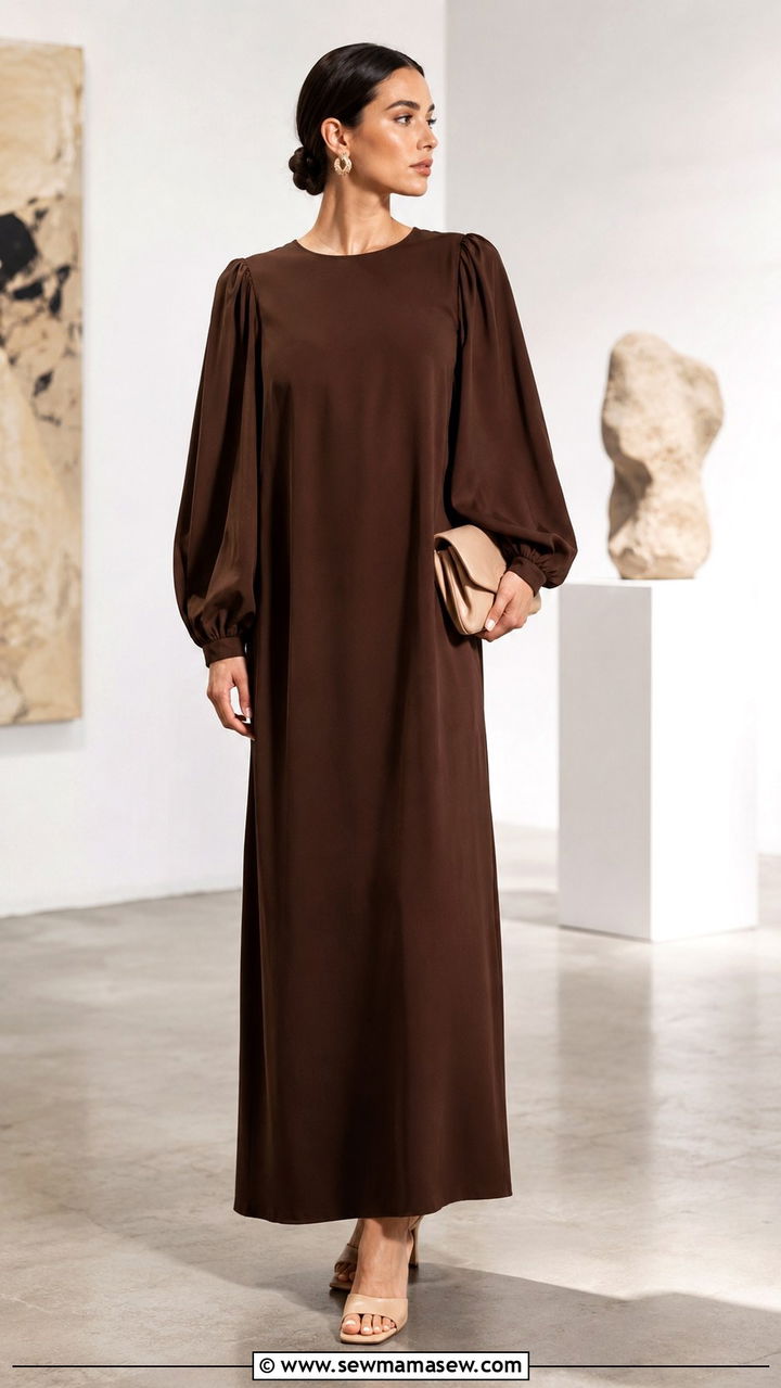 Modest Maxi Dress With Statement Sleeves - 30 Modest outfit ideas with maxi dress