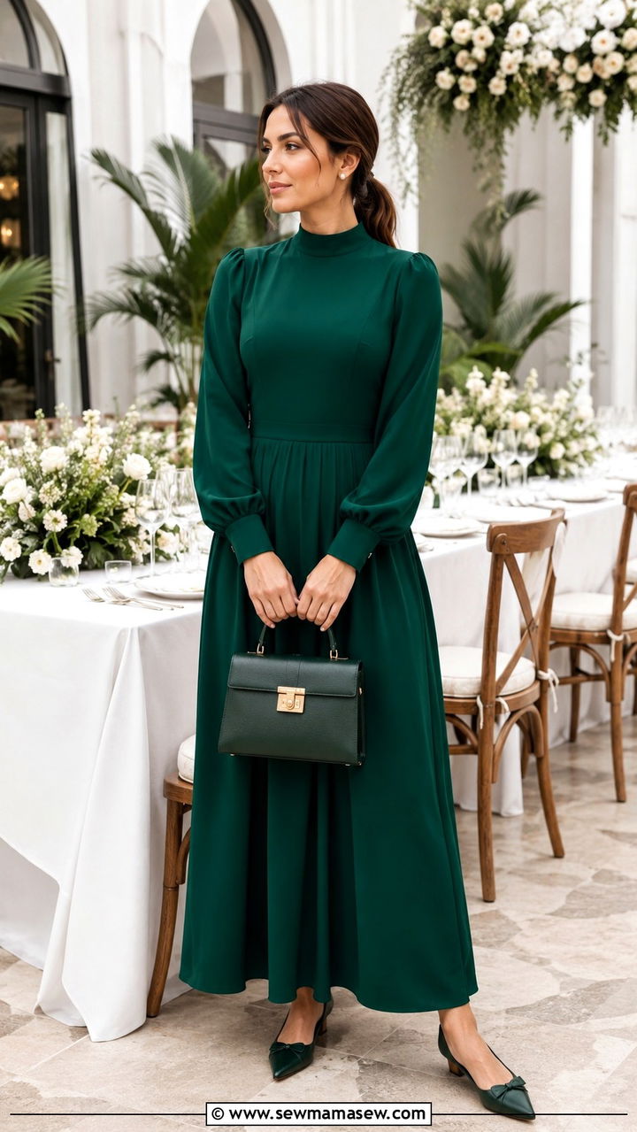 Modest Maxi Dress With Structured Handbag - 30 Modest outfit ideas with maxi dress