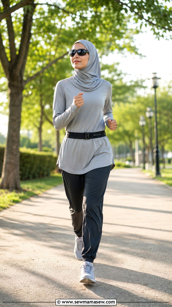 Modest Running Outfit With Sports Hijab - 25 Morning run outfit ideas