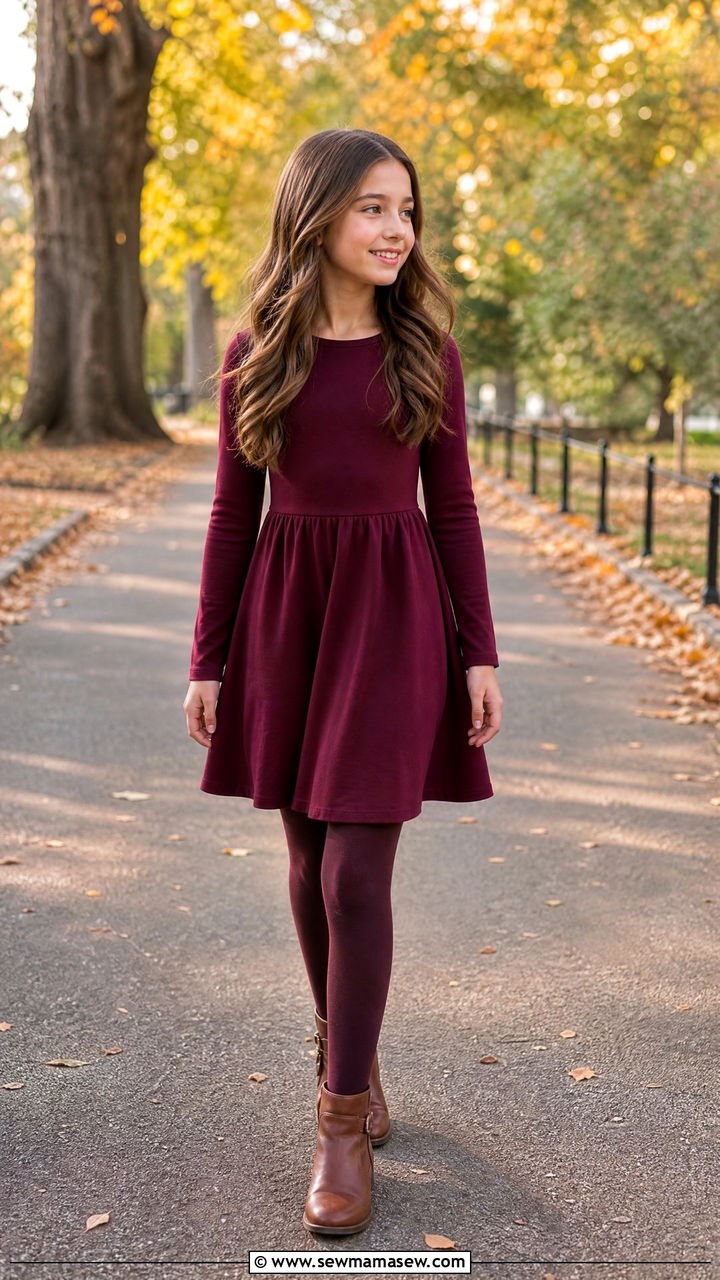 Modest Tween A Line Dress with Ankle Boots Outfit - 25 Tween outfit ideas modest