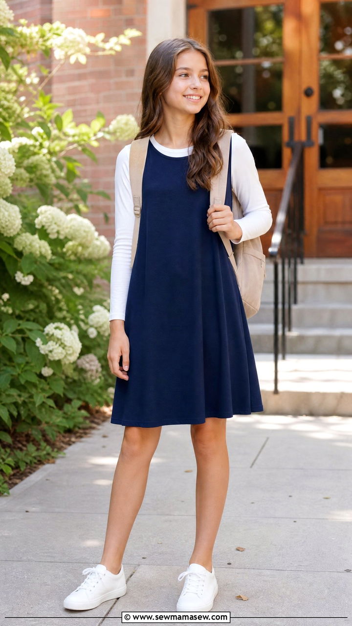 Modest Tween Layered Long Sleeve Under Dress Outfit - 25 Tween outfit ideas modest