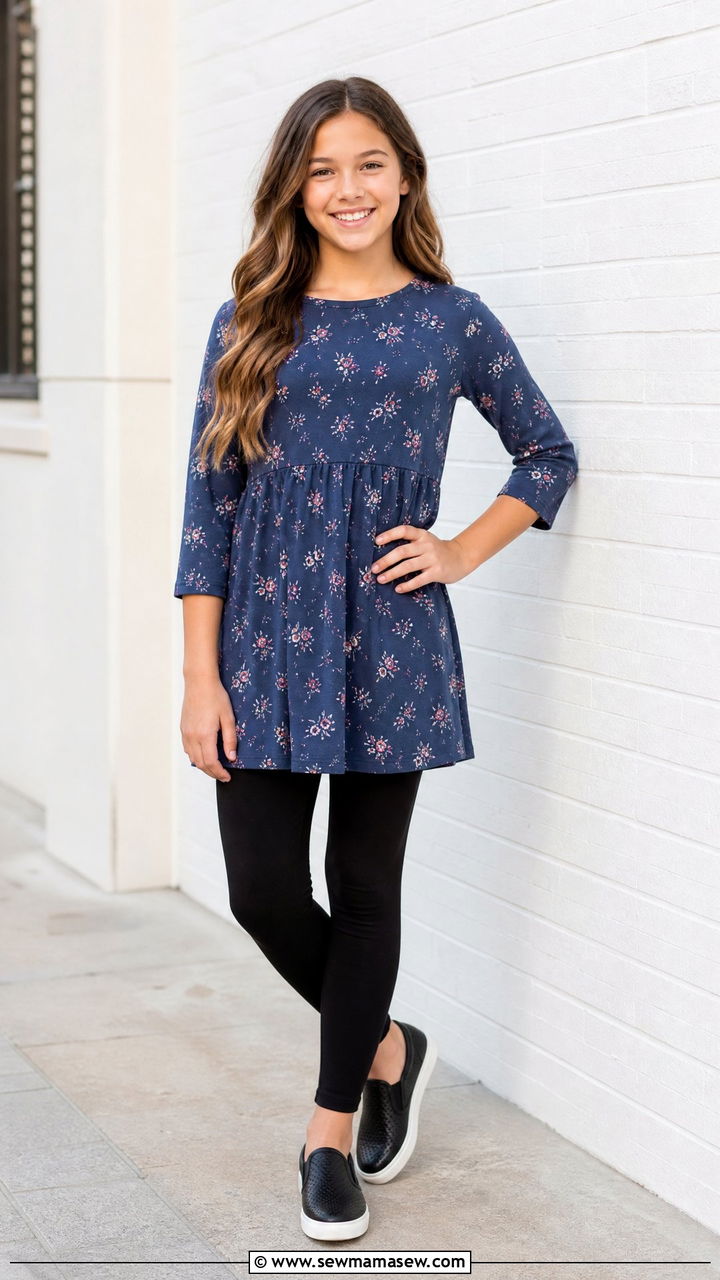 Modest Tween Tunic and Leggings Outfit - 25 Tween outfit ideas modest