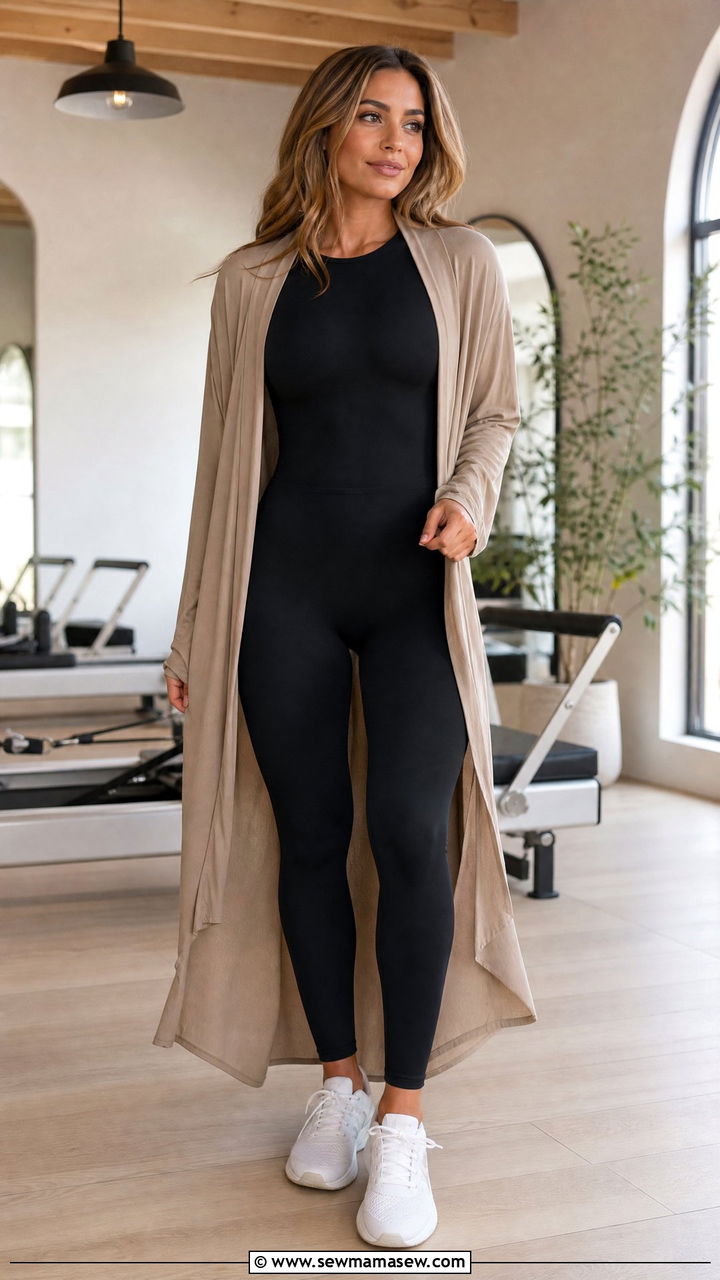 Modest Unitard With Lightweight Jacket - 25 Gym outfit ideas modest