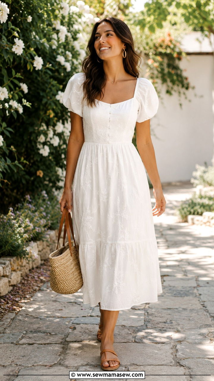 Modest White Summer Dress Outfit - 25 outfit ideas for modest women
