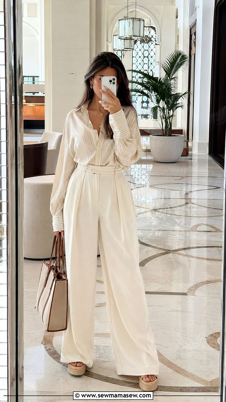 Modest Wide Leg Trousers Dubai Resort Outfit - 25 Resort wear outfit ideas Dubai modest