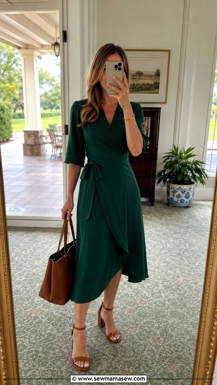 Modest Wrap Dress For Spring Wedding - 30 modest spring wedding guest outfit ideas