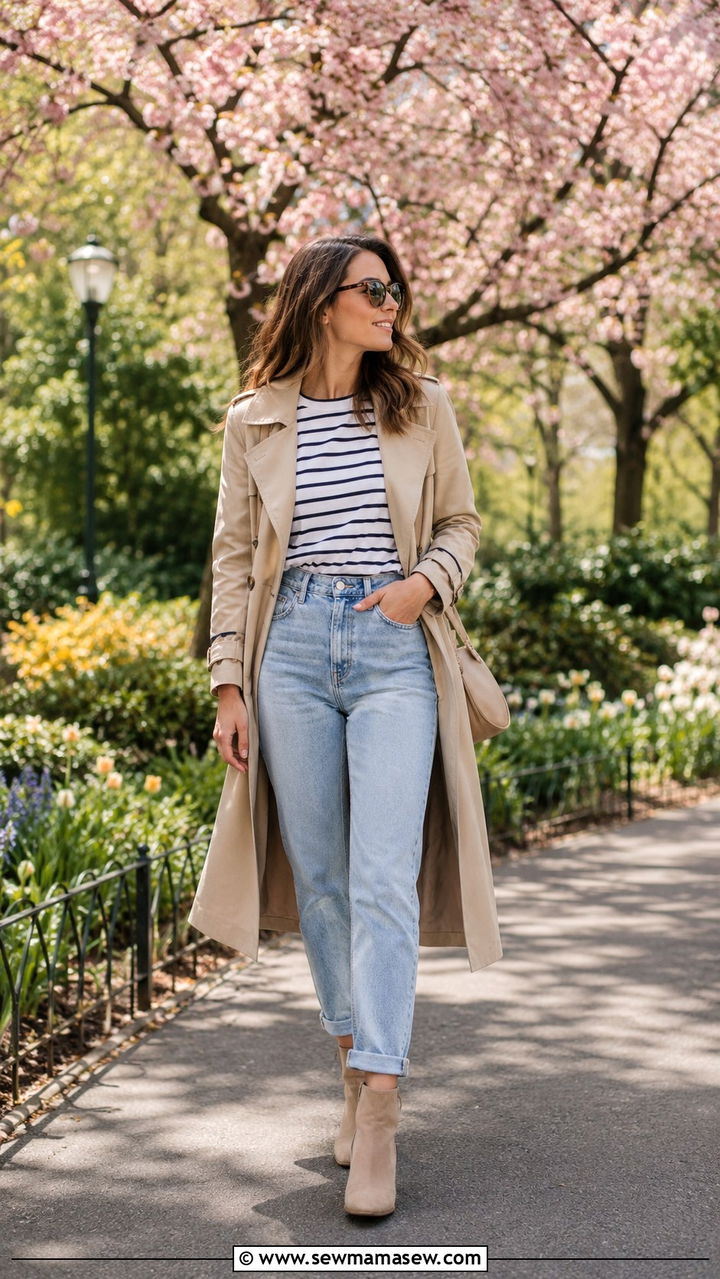 Mom Jeans With Boots and Trench Coat Spring - 30 Mom jeans outfit ideas with boots