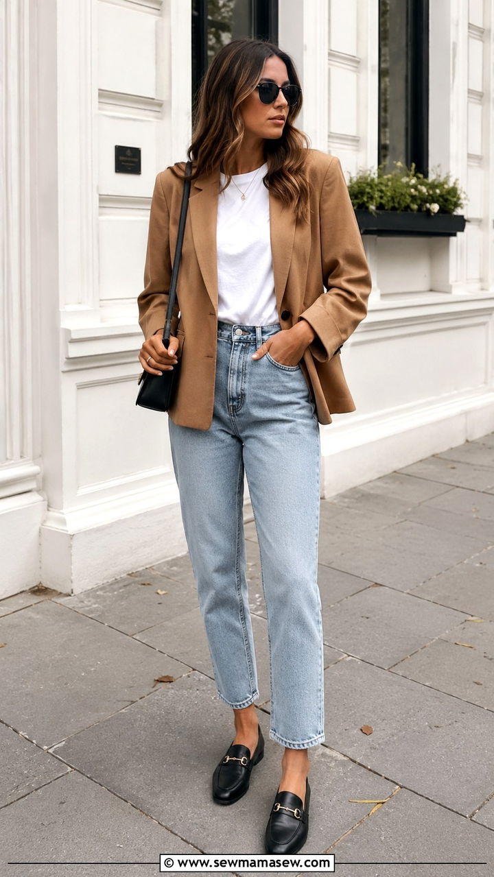 Mom Jeans With Crop Top And Loafers - 30 Mom jeans outfit ideas with loafers