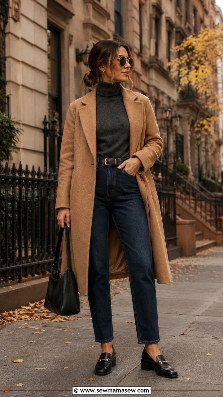 Mom Jeans With Turtleneck And Loafers - 30 Mom jeans outfit ideas with loafers