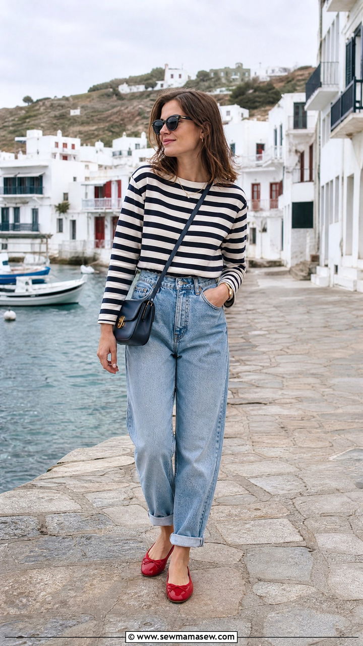 Mom Jeans and Striped Shirt Outfit - 25 How to style mom jeans in summer