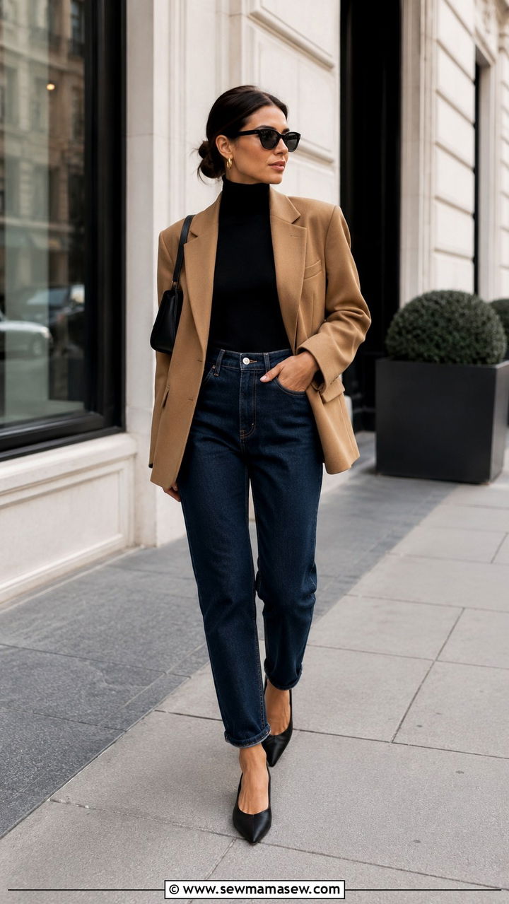 Mom jeans with pointed toe flats outfit - 30 Mom jeans outfit ideas with flats