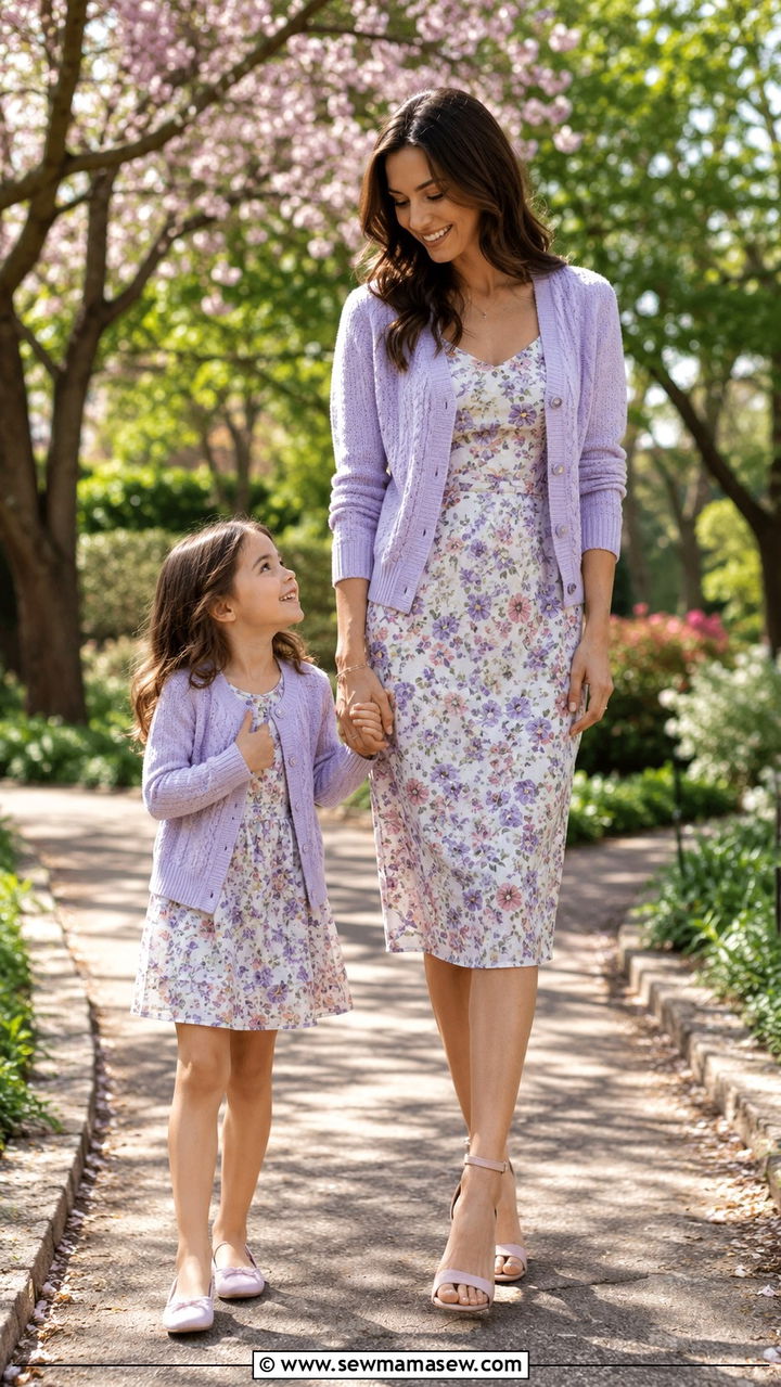Mommy and Me Cardigan and Floral Dress - 30 Spring mommy and me outfits