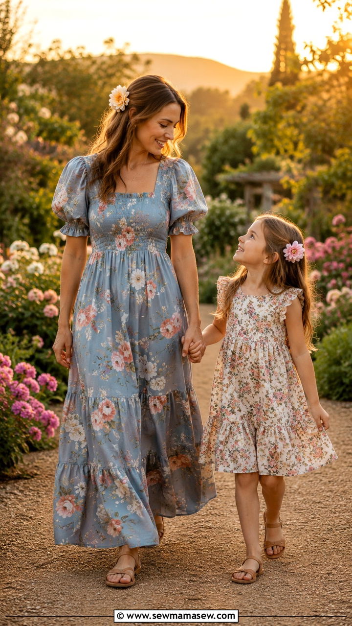 Mommy and Me Floral Maxi Dress Outfit - 30 Spring mommy and me outfits