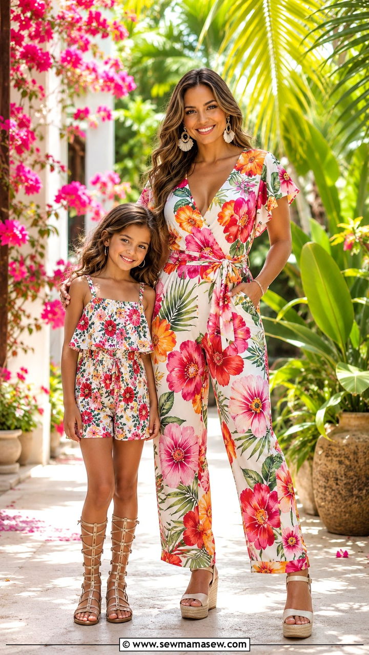 Mommy and Me Floral Print Jumpsuit - 30 Spring mommy and me outfits