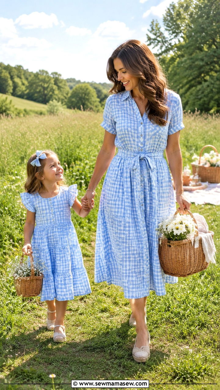 Mommy and Me Gingham Dress Outfit - 30 Spring mommy and me outfits