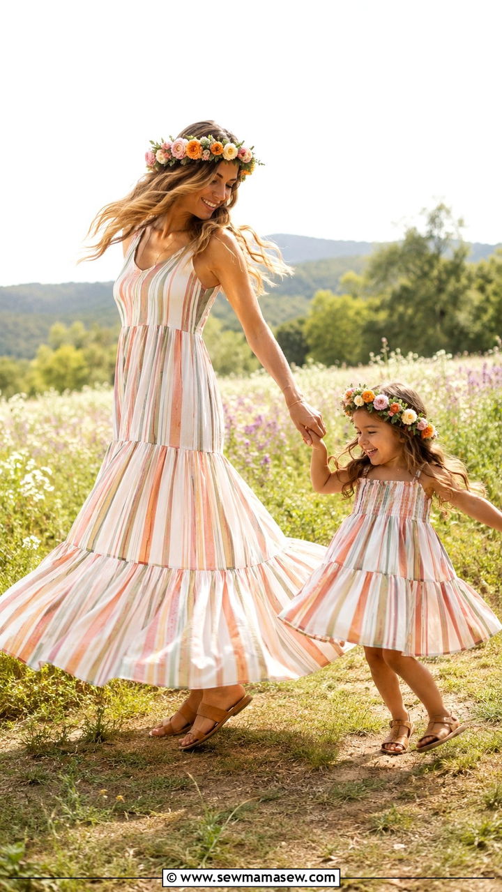 Mommy and Me Tiered Maxi Dress Outfit - 30 Spring mommy and me outfits