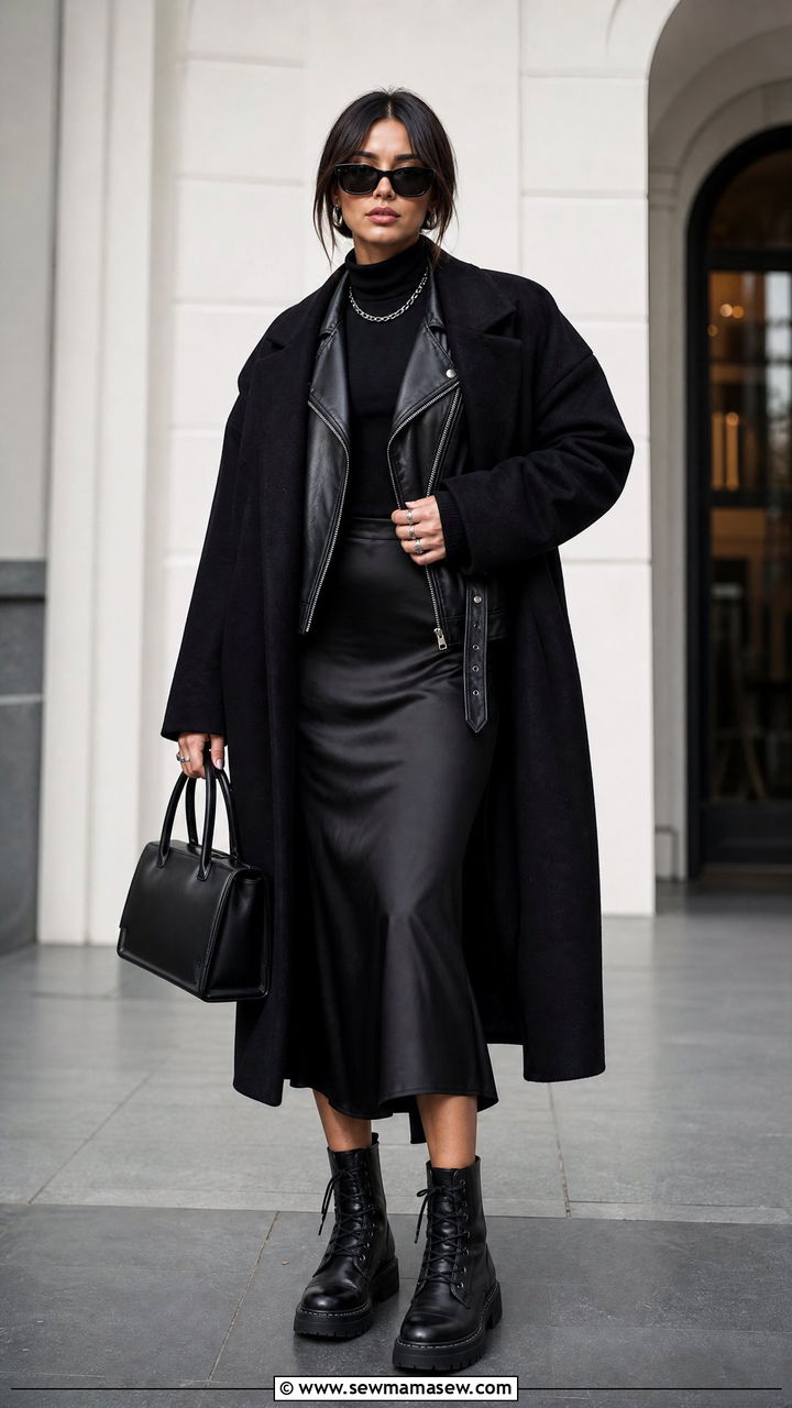 Monochromatic All Black Layered Ensemble - 25 classy grunge outfits