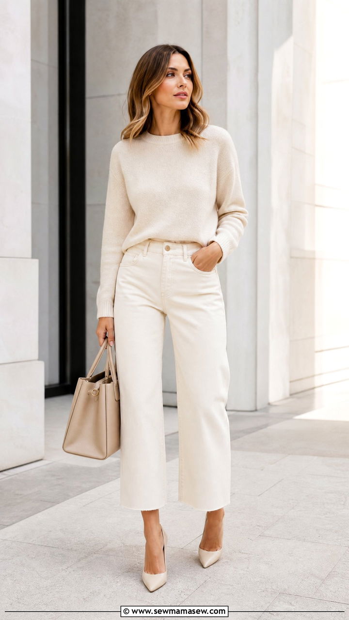 Monochromatic cropped jeans outfit - 25 How to style cropped jeans
