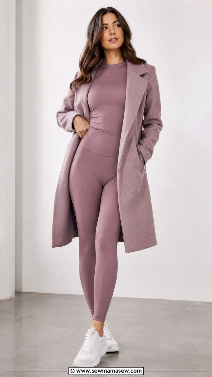 Monochromatic leggings outfit with a matching long sleeve top - 30 How to style leggings