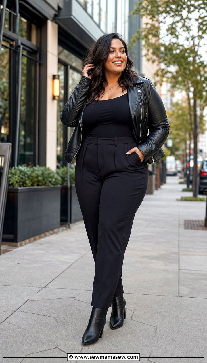 Monochrome All Black Outfit - 35 Brunch outfits for plus size