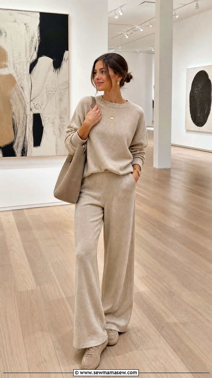 Monochrome Beige Co Ord Set - 30 Galentine's Day outfit ideas