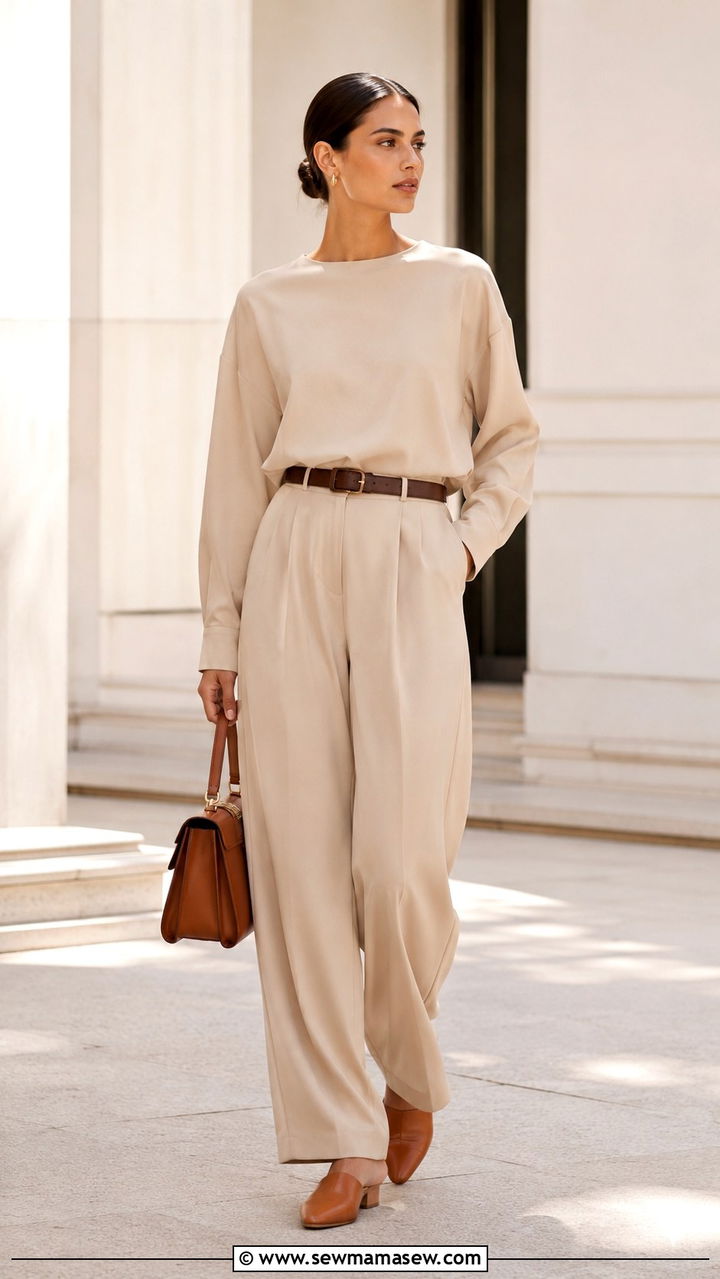 Monochrome Beige Co Ord Set - 30 spring outfits for modest women
