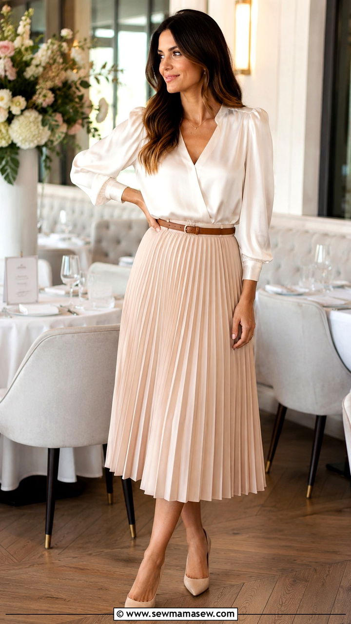 Monochrome Beige Suit With White Sneakers - 25 Beauty conference outfit ideas