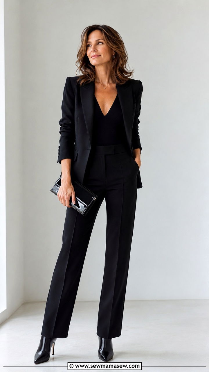 Monochrome Black Outfit - 30 Outfit ideas for Gen X women