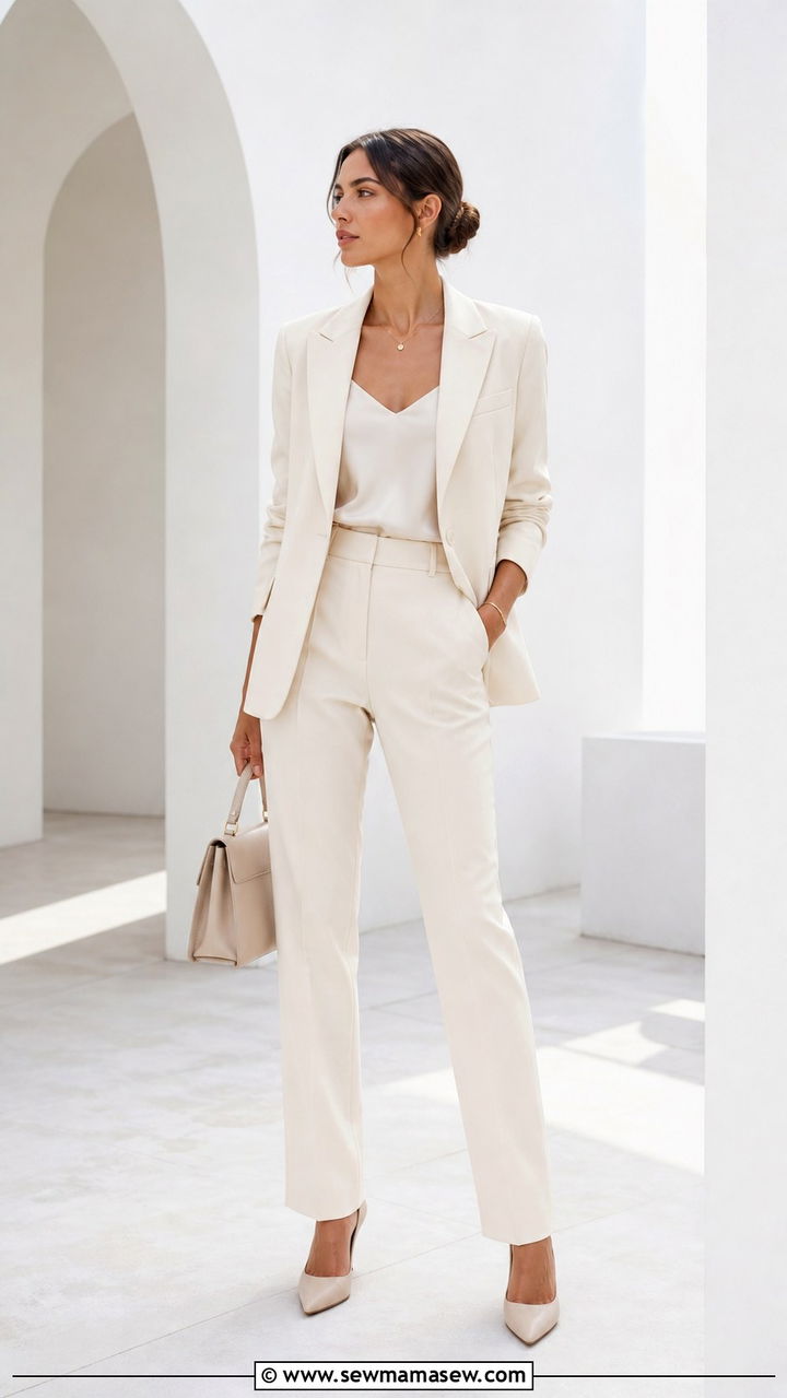Monochrome Blazer Outfit - 40 blazer outfits ideas
