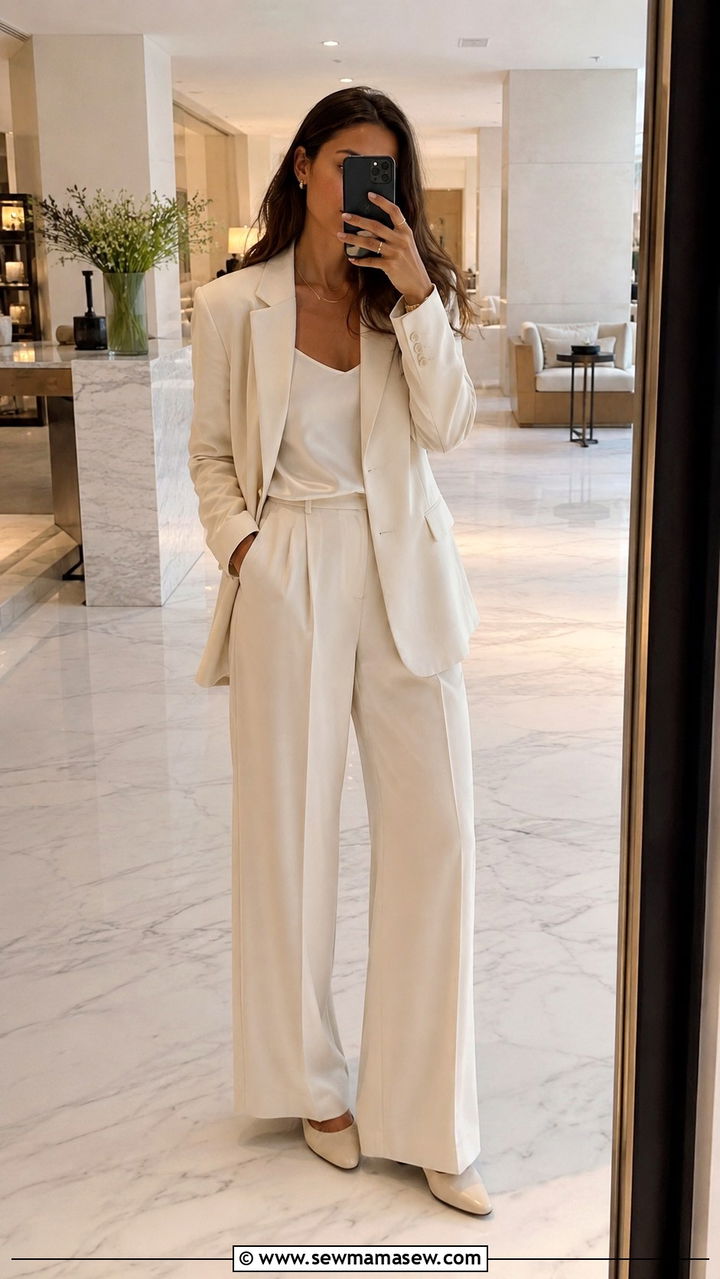 Monochrome Blazer Travel Outfit - 20 How to style a blazer for travel