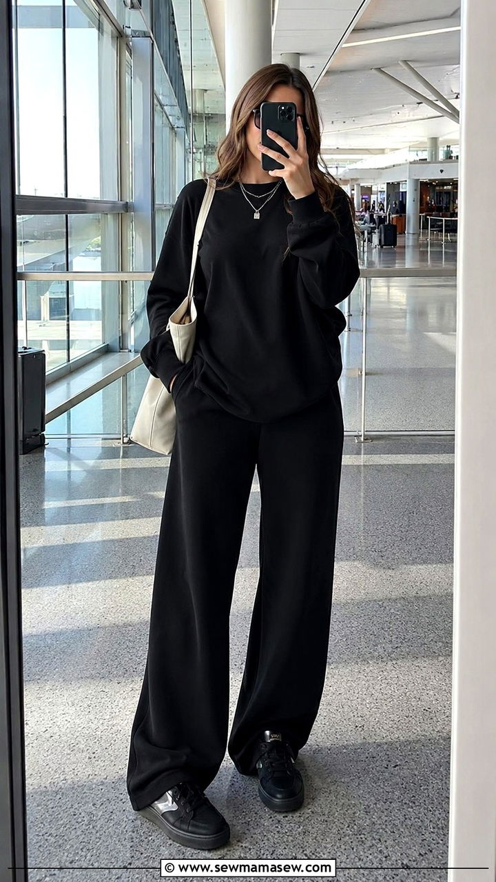 Monochrome Co Ord Set Airport Outfit - 25 Airport outfit ideas with co-ord set