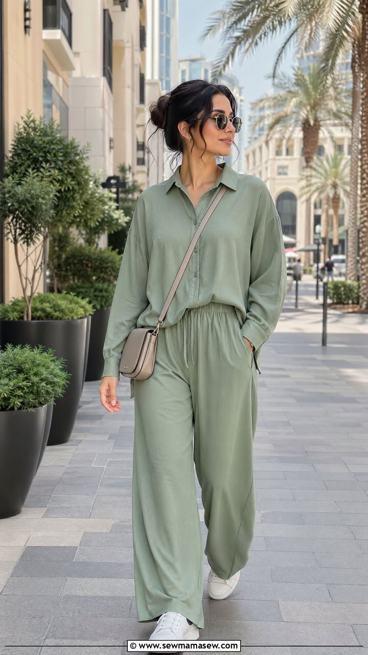 Monochrome Co Ord Set with White Sneakers Dubai - 35 Dubai outfit ideas
