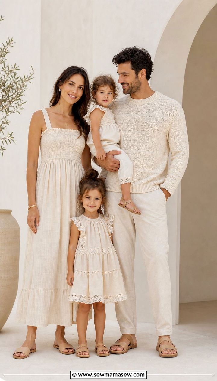 Monochrome Cream Family Photo Outfits Spring 2026 - 25 Family photo outfit ideas spring 2026