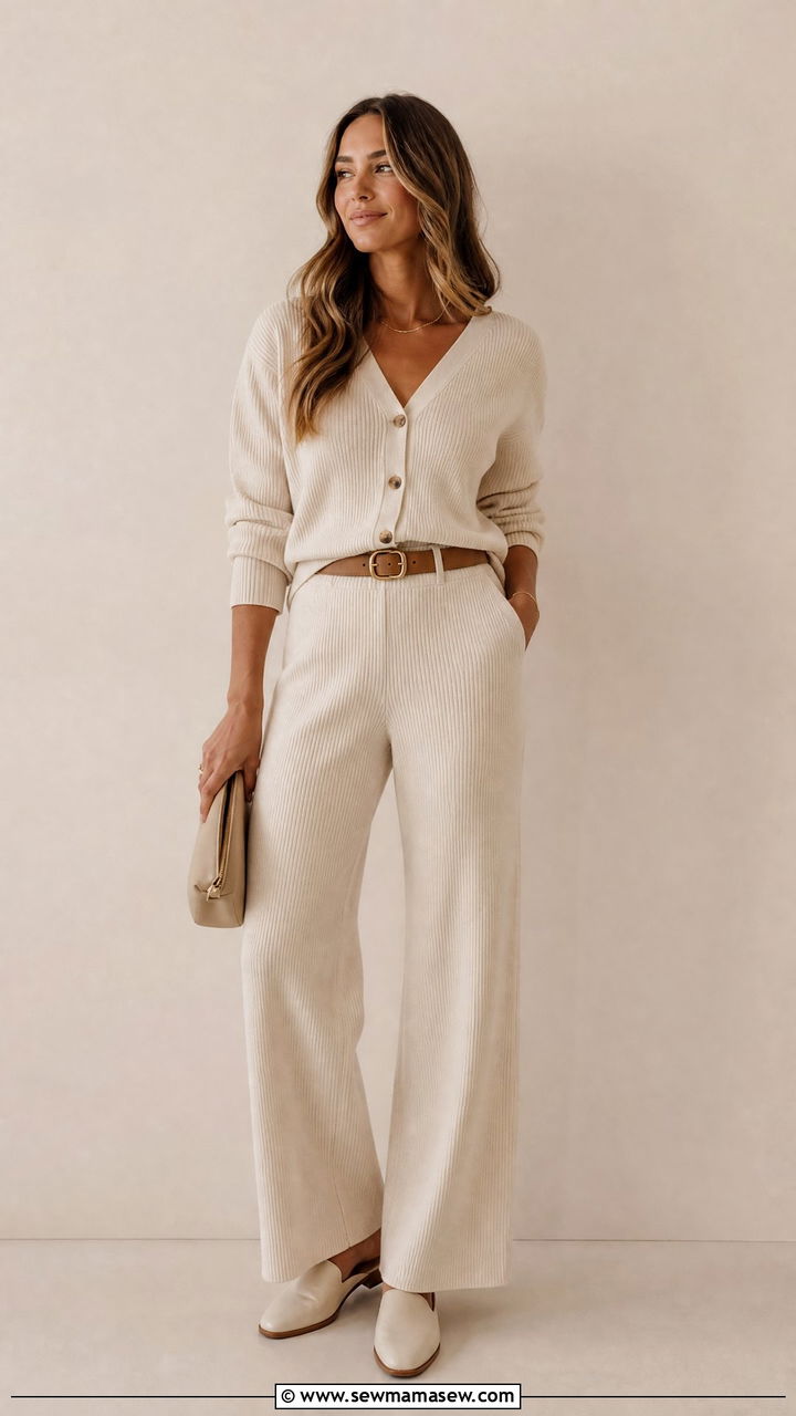 Monochrome Cream Knit Co ord - 25 Fashion designer outfit ideas
