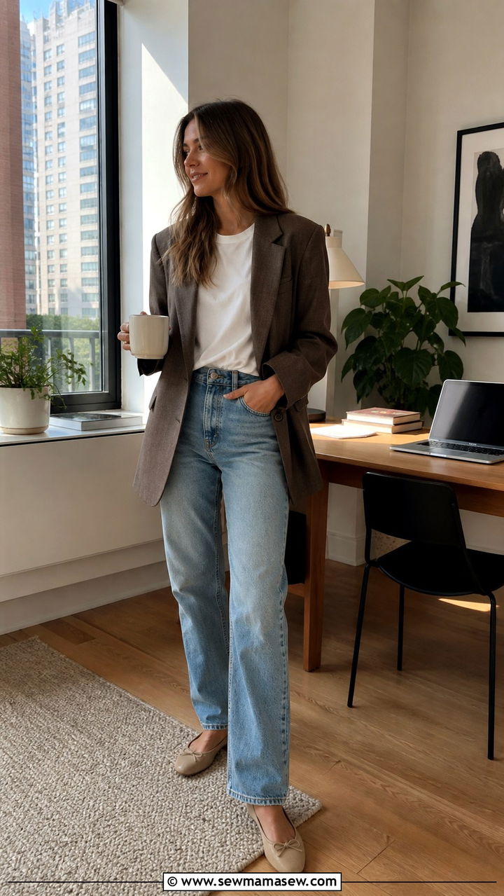 Monochrome Cream Outfit With Tonal Textures Outfit - 40 Work from home outfits