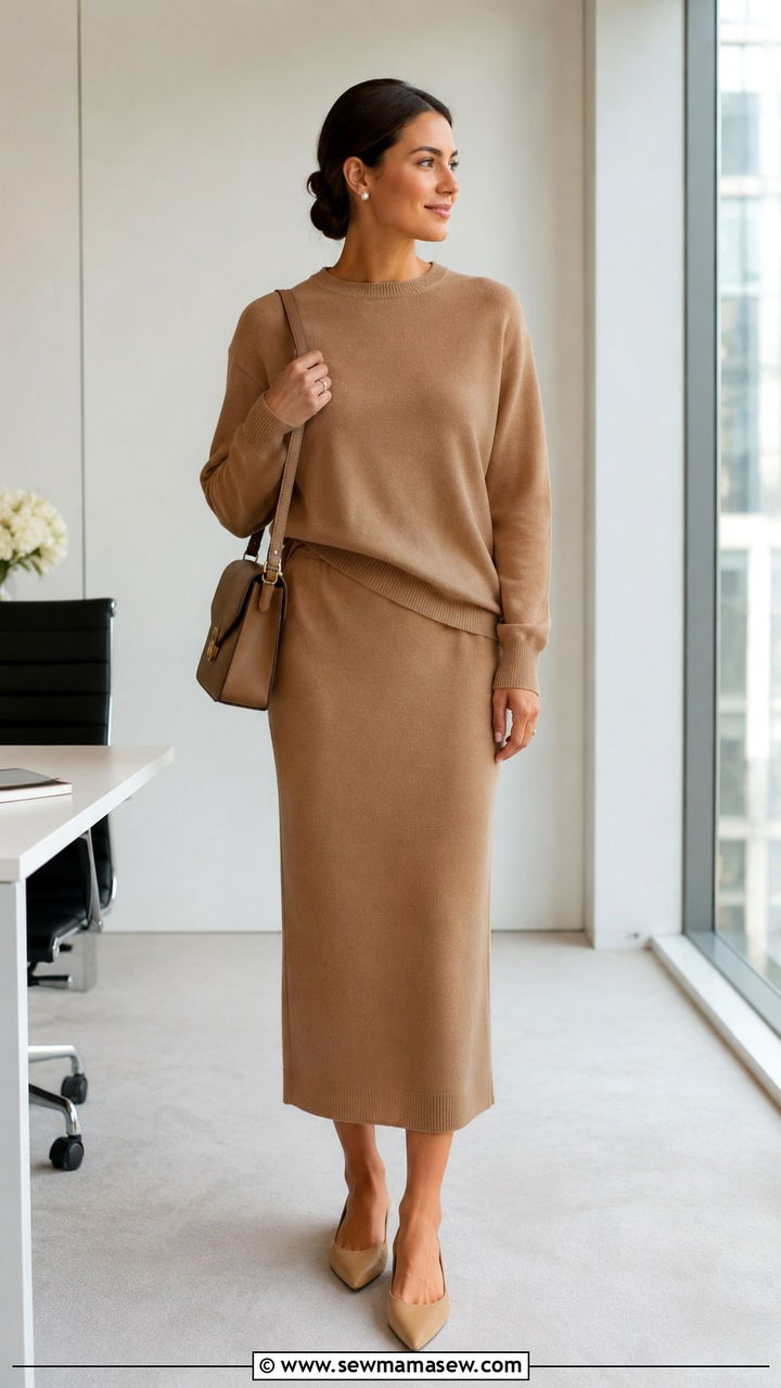 Monochrome Fine Gauge Knit Co Ord Set - 25 work outfits for short torso women