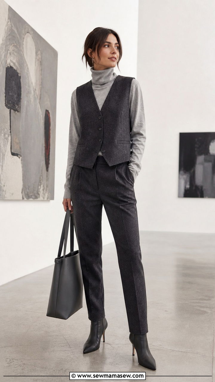 Monochrome Gray Layered Outfit - 20 Art show outfit ideas