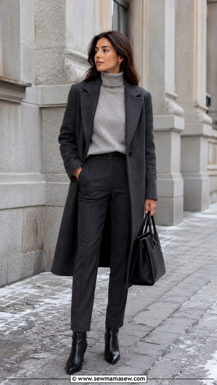 Monochrome Grey Outfit - 30 classy minimalist outfit ideas