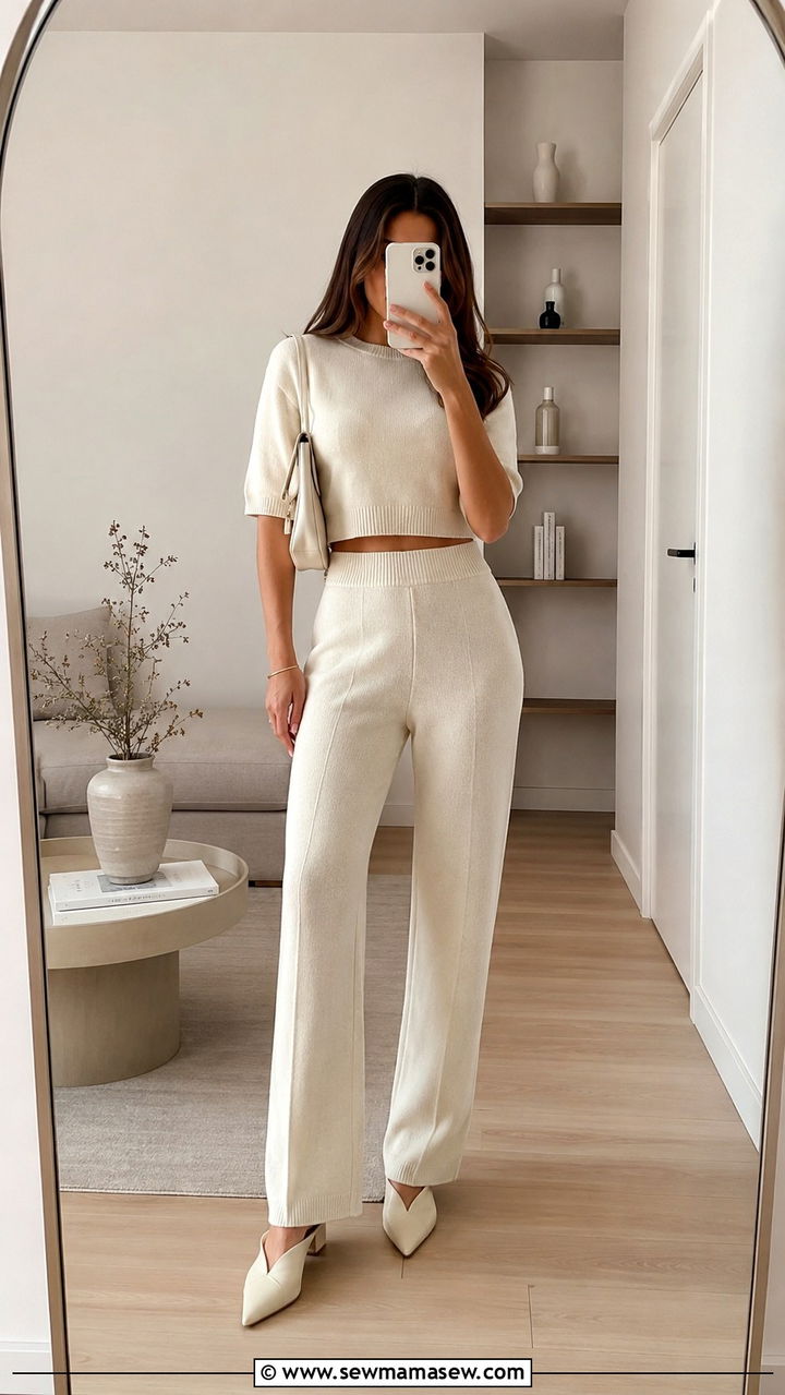 Monochrome Knit Co Ord Set - 30 Petite outfit ideas to look taller