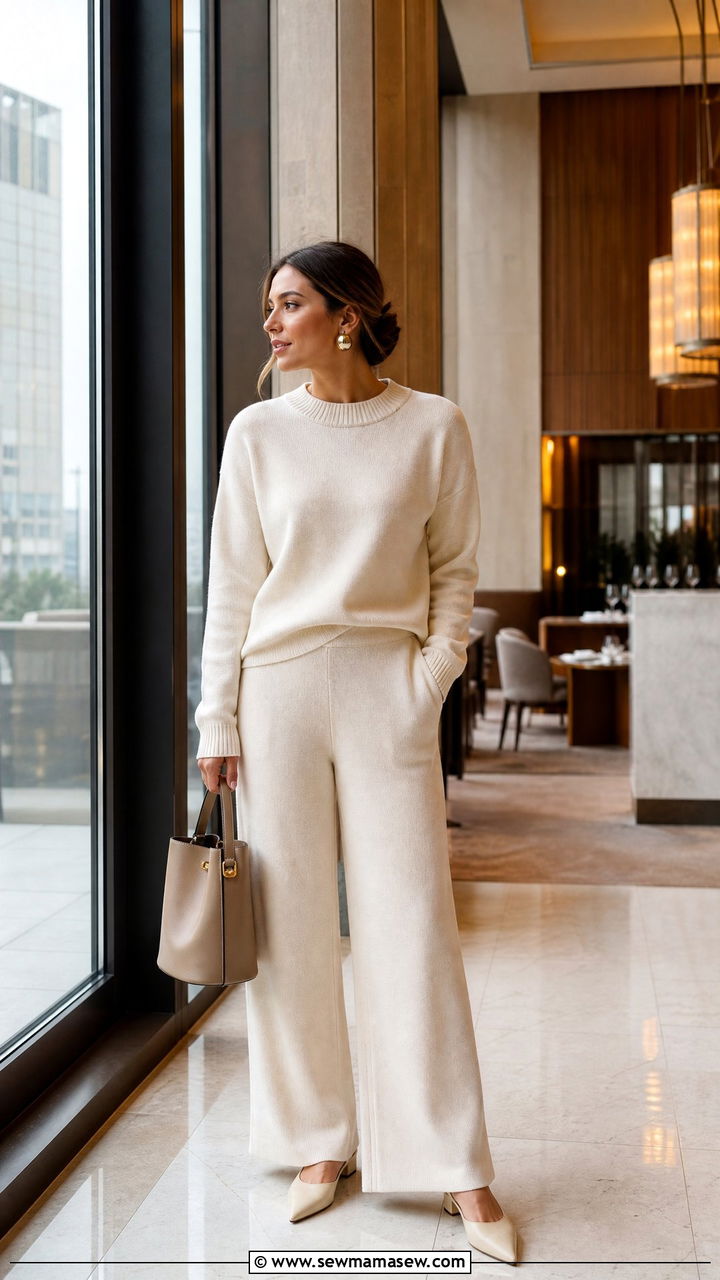 Monochrome Knit Set - 35 Hotel brunch outfit ideas