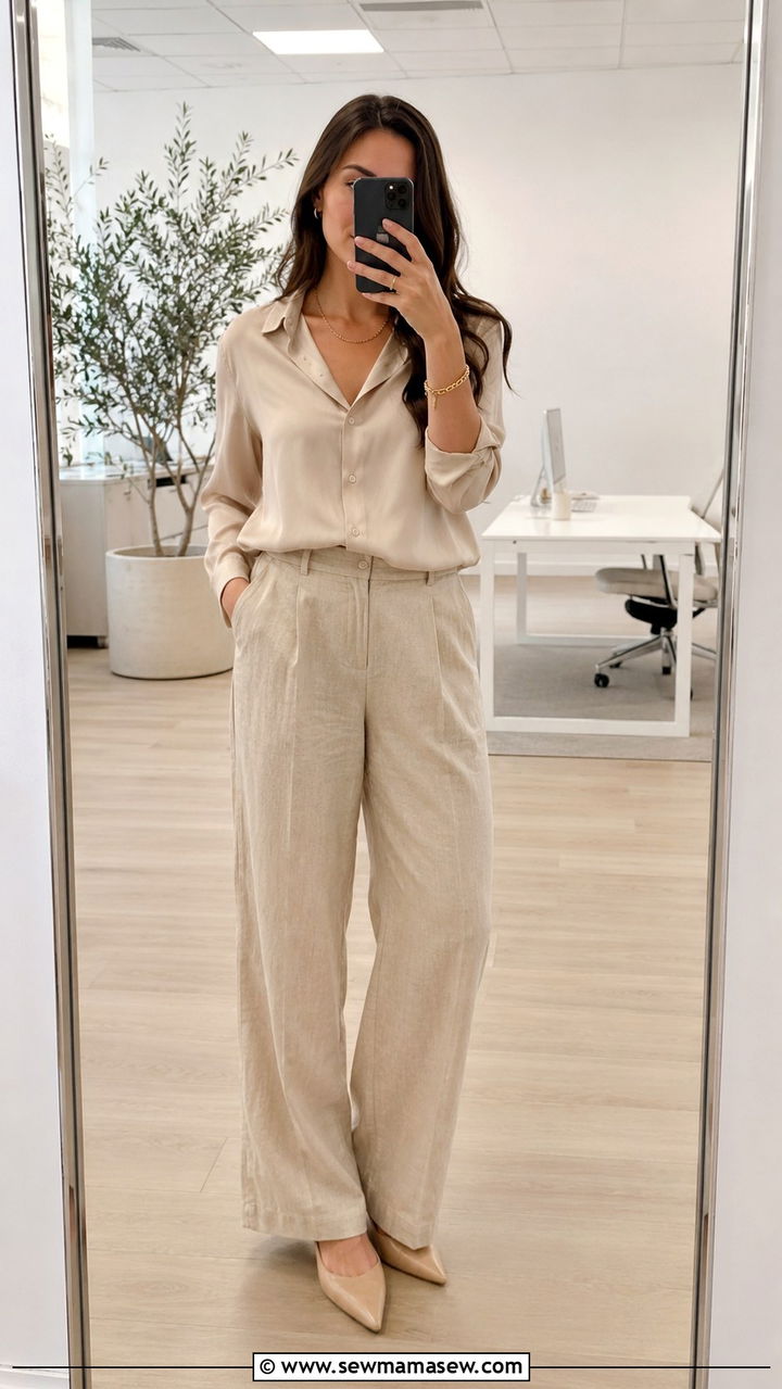 Monochrome Linen Pants Outfit - 30 Linen pants outfit ideas for work