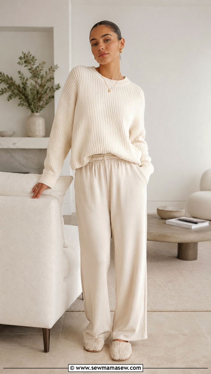 Monochrome Lounge Outfit In Neutral Tones - 20 Pajama outfit ideas for sleepover