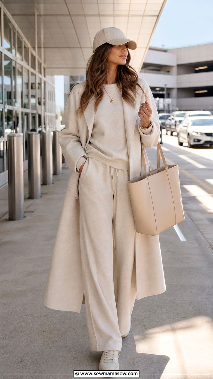 Monochrome Matching Set Airport Outfit - 30 Matching set outfit ideas for airport