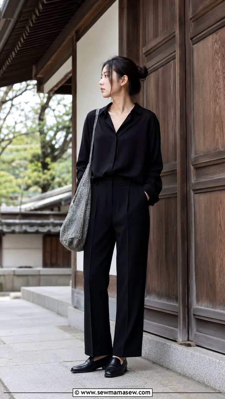 Monochrome Minimalist Outfit Kyoto - 30 Kyoto outfit ideas