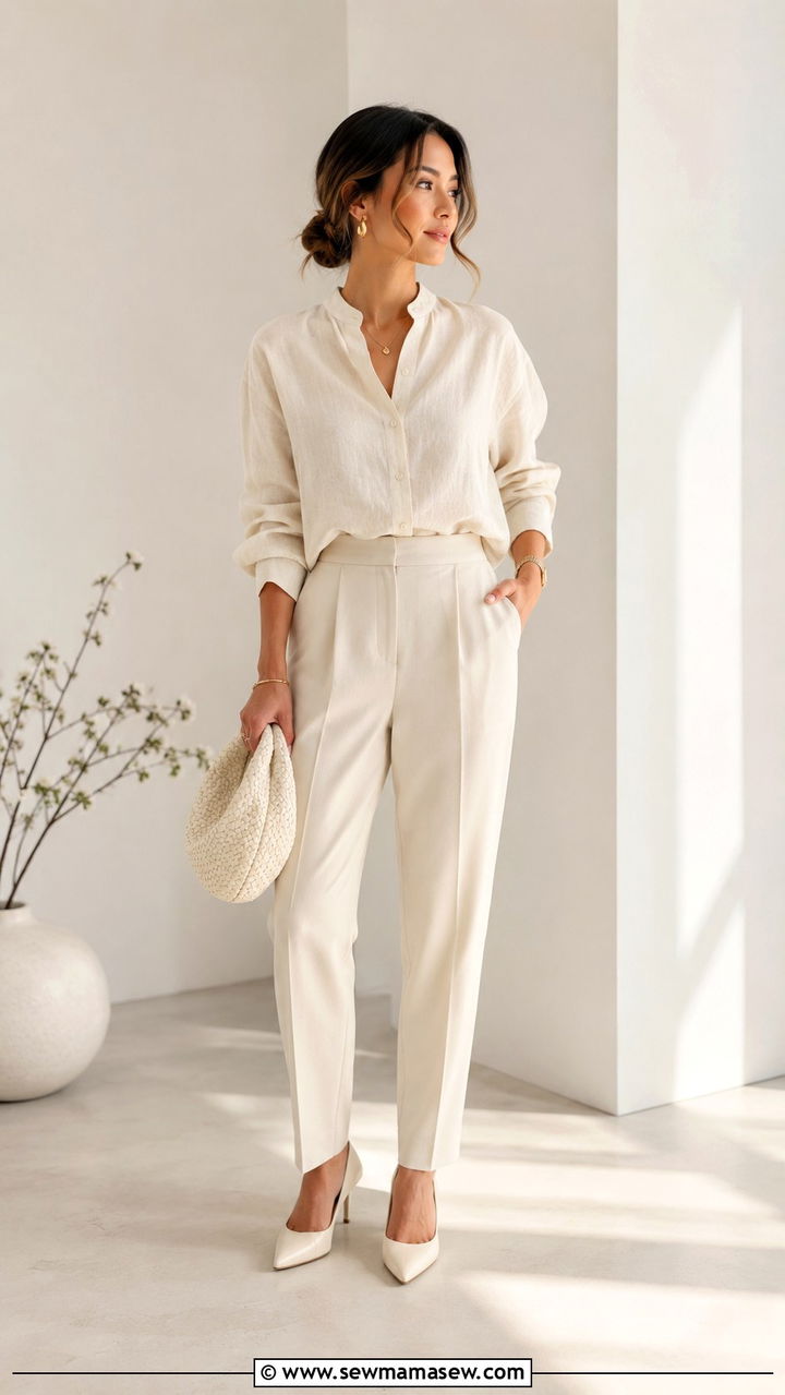 Monochrome Neutral Outfit Petite Outfit - 25 Petite spring capsule wardrobe